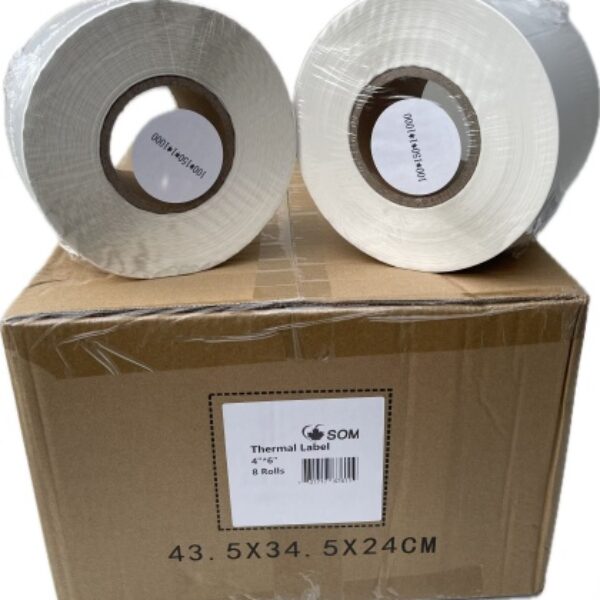 SOMY 4" x 6" Thermal Label Paper Rolls, 1000 Labels/Roll