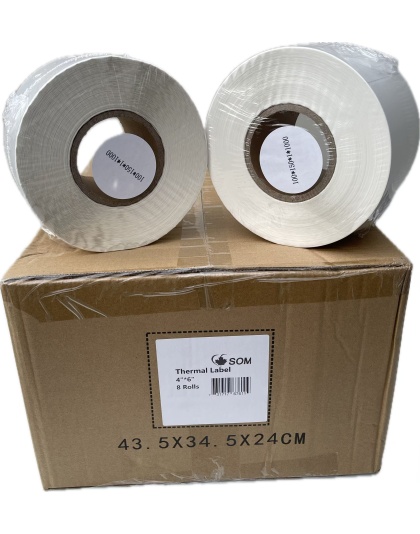 SOMY 4" x 6" Thermal Label Paper Rolls, 1000 Labels/Roll